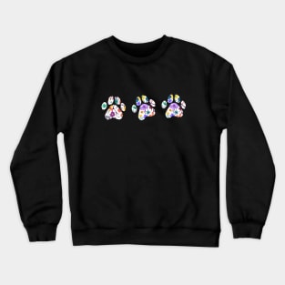 funny dogs feet  , a cute dog & flowers Crewneck Sweatshirt